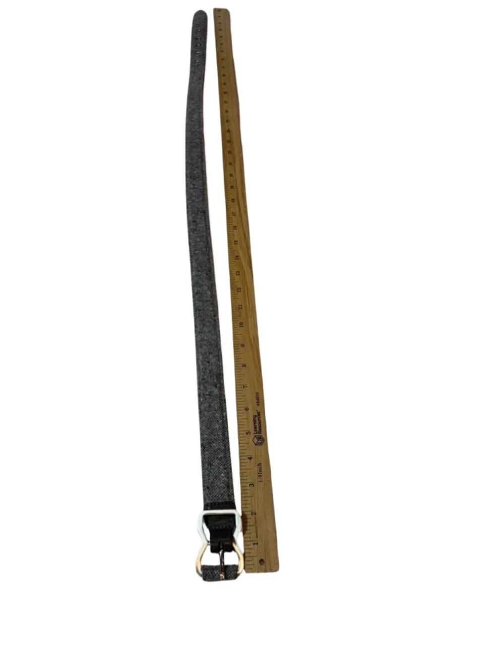 Thom Browne Black Fleece Brooks Brothers Gray Wool Leather Belt BB4